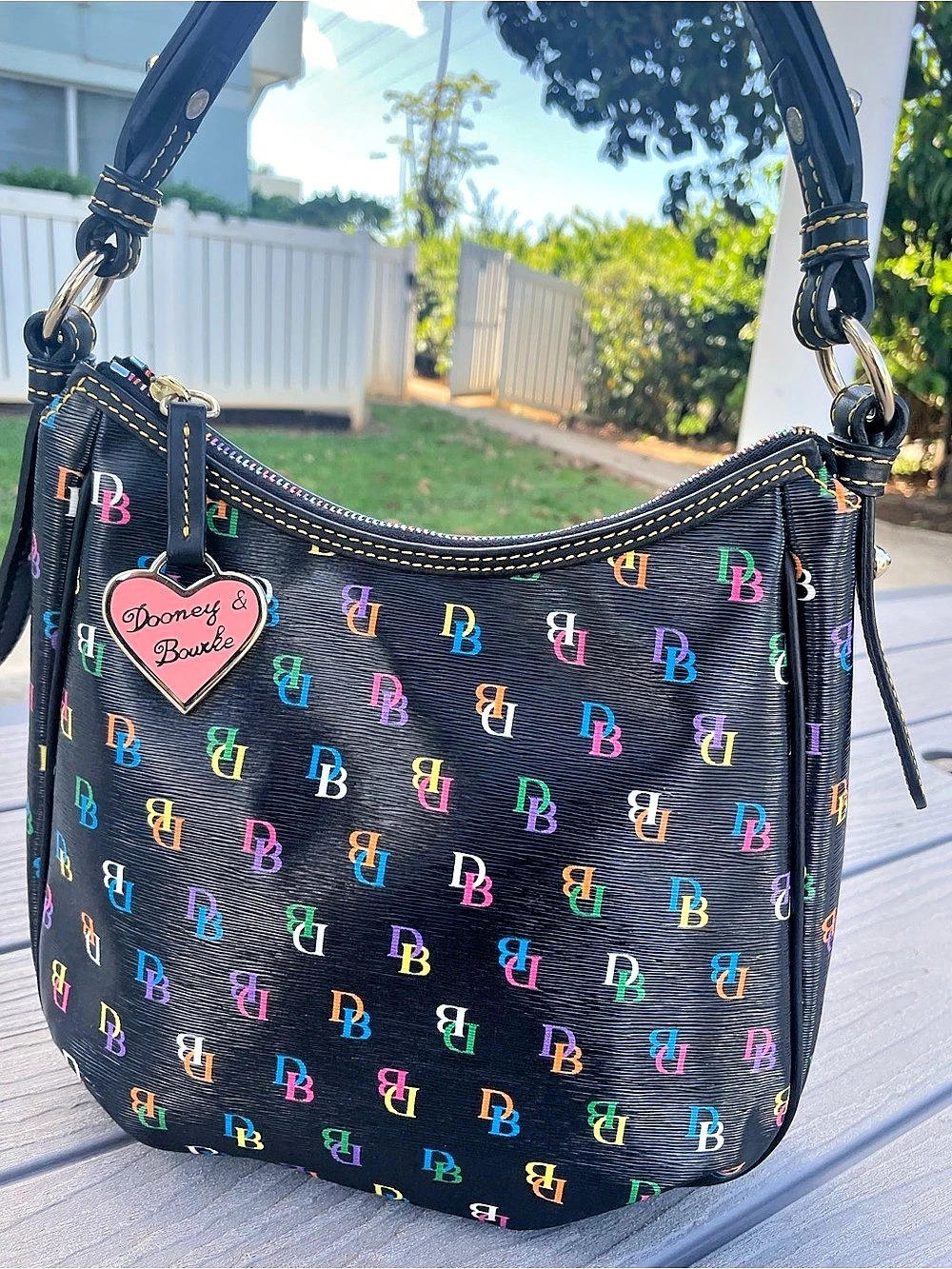 Dooney & Bourke Y2K Rainbow Monogram Medium Hobo Bag